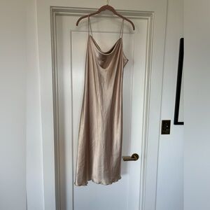 Bebe Satin Cowl Neck Slip Dress Sz L #0618